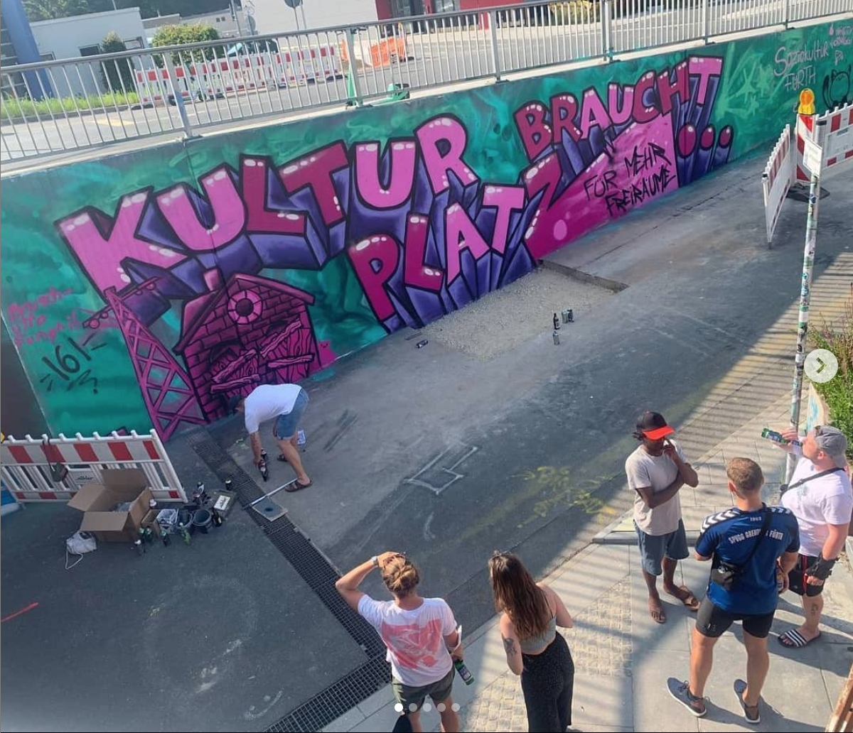 Graffiti-Aktion an der Julius-Hirsch-Halle